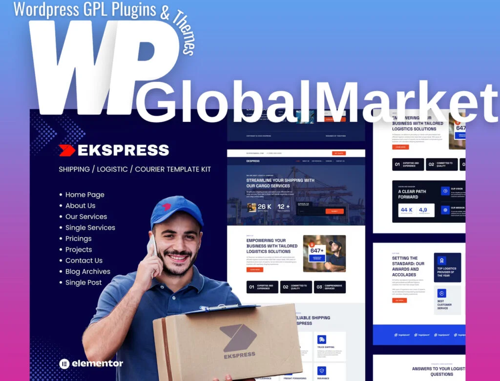 Ekspress – logistic shipping and courier template kit