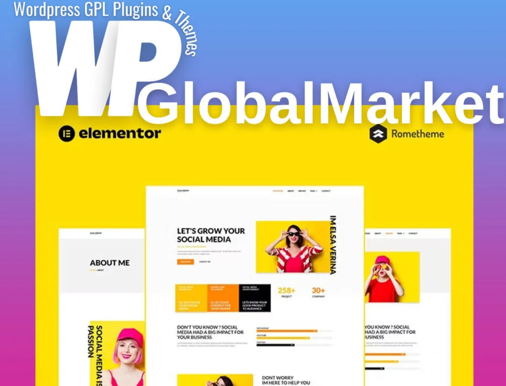 Elsa – social media marketing & management elementor pro full site template kit