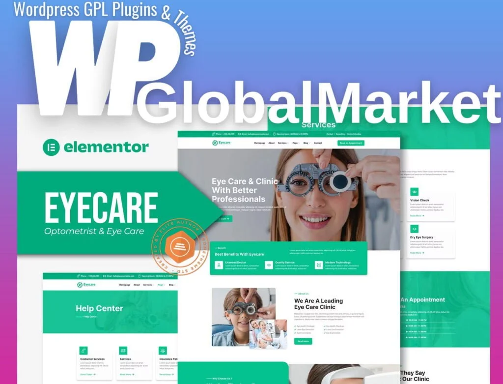 Eyecare – optometrist and eye care elementor template kit