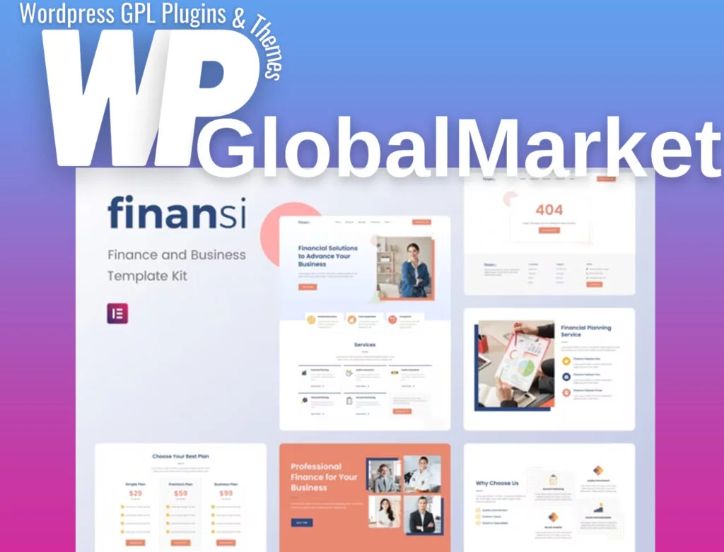 Finansi – finance and business elementor template kit