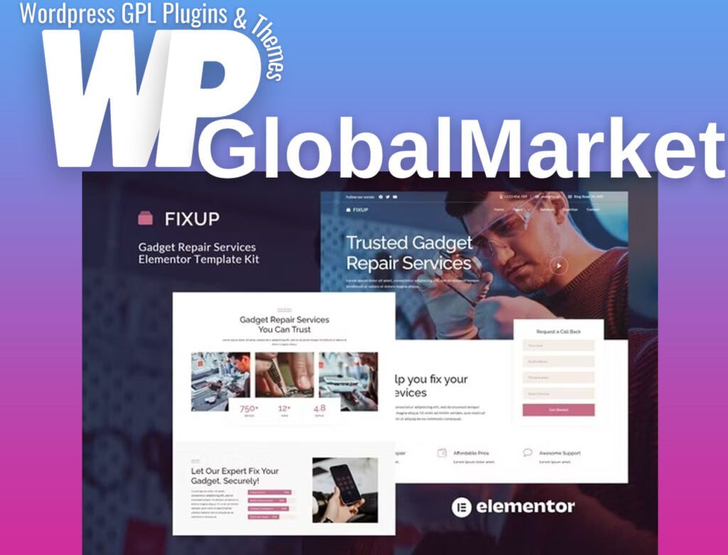 FixUp – Gadget Repair Services Elementor Template Kit