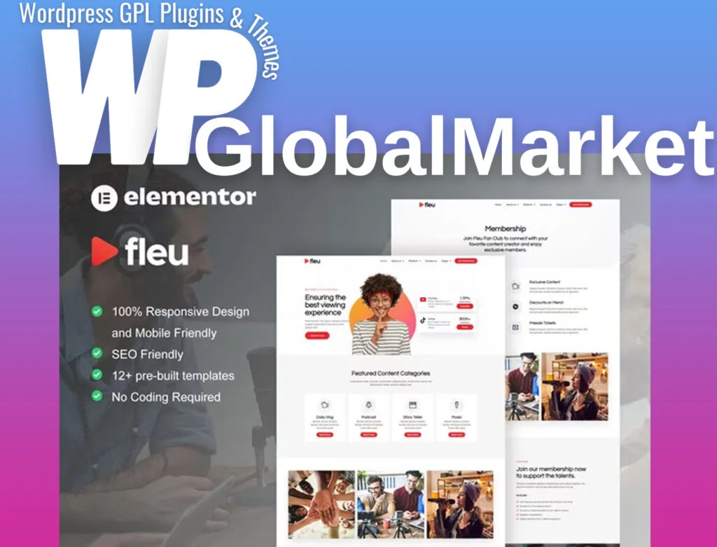 Fleu – creative content creators elementor template kit