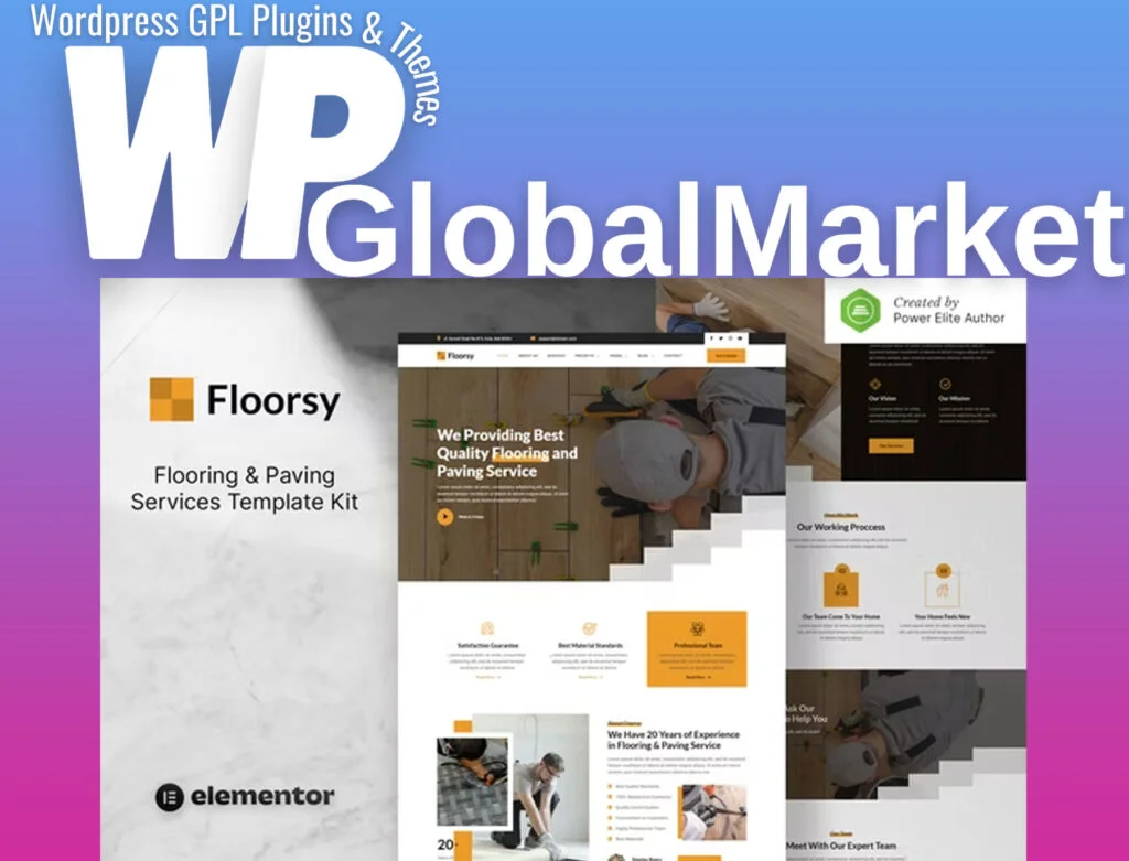 Floorsy – flooring and paving services elementor template kit