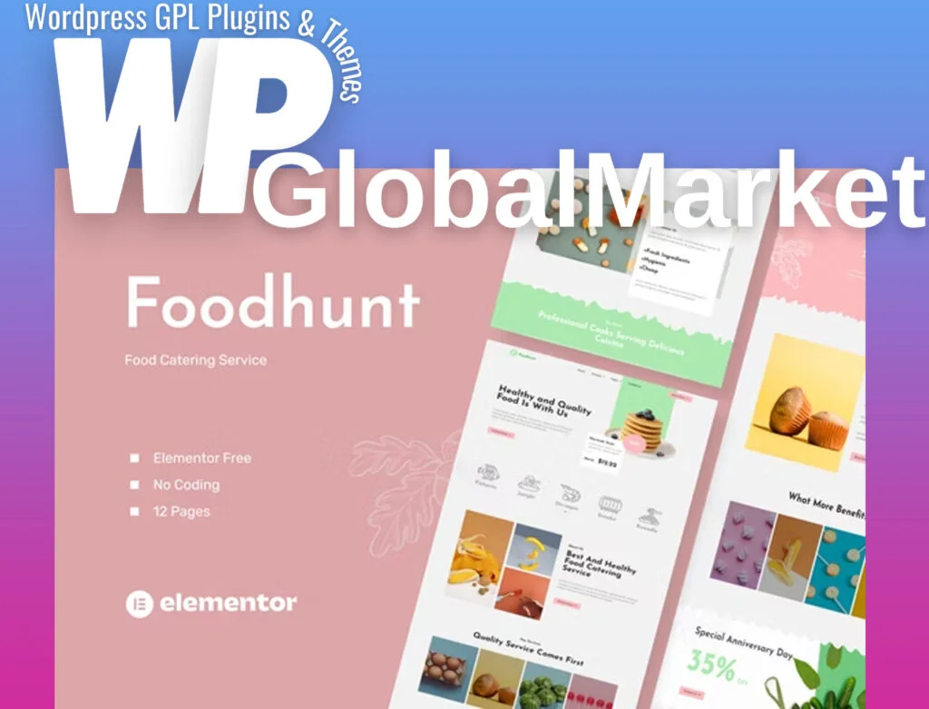 Foodhunt – food catering service elementor template kit