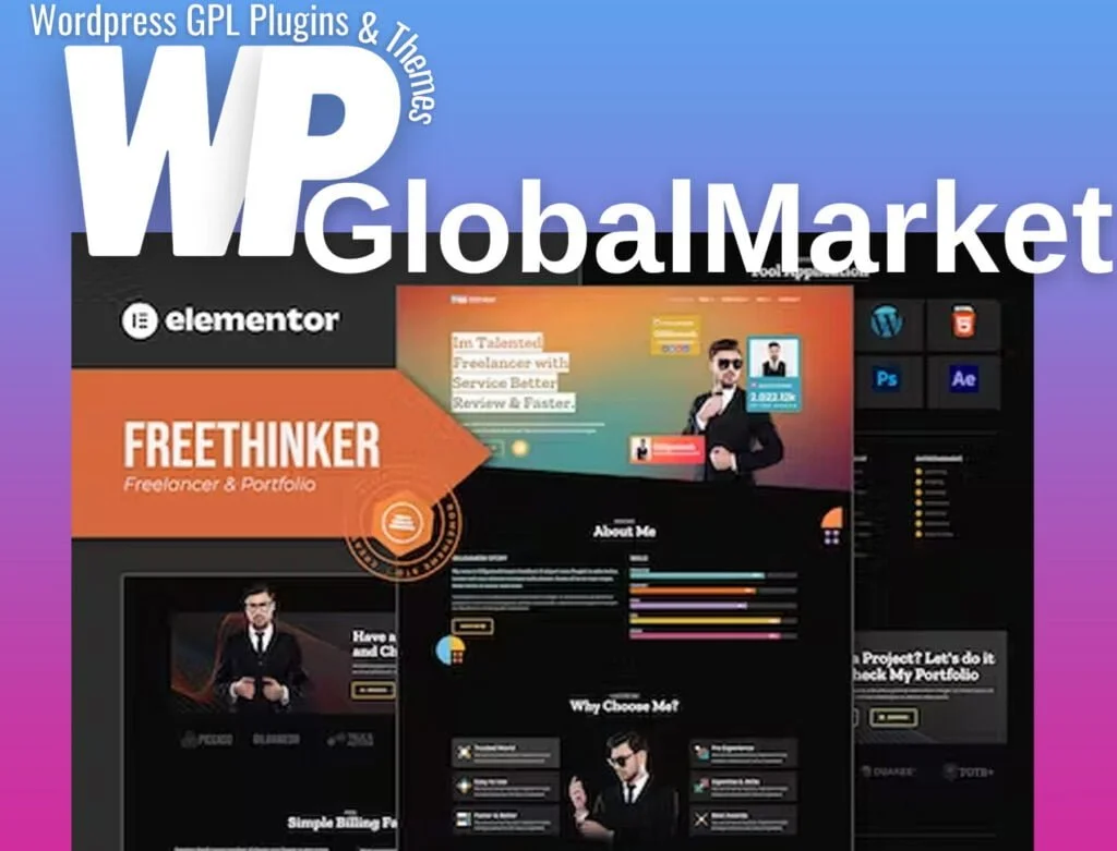 Freethinker – freelancer & portfolio elementor template kit