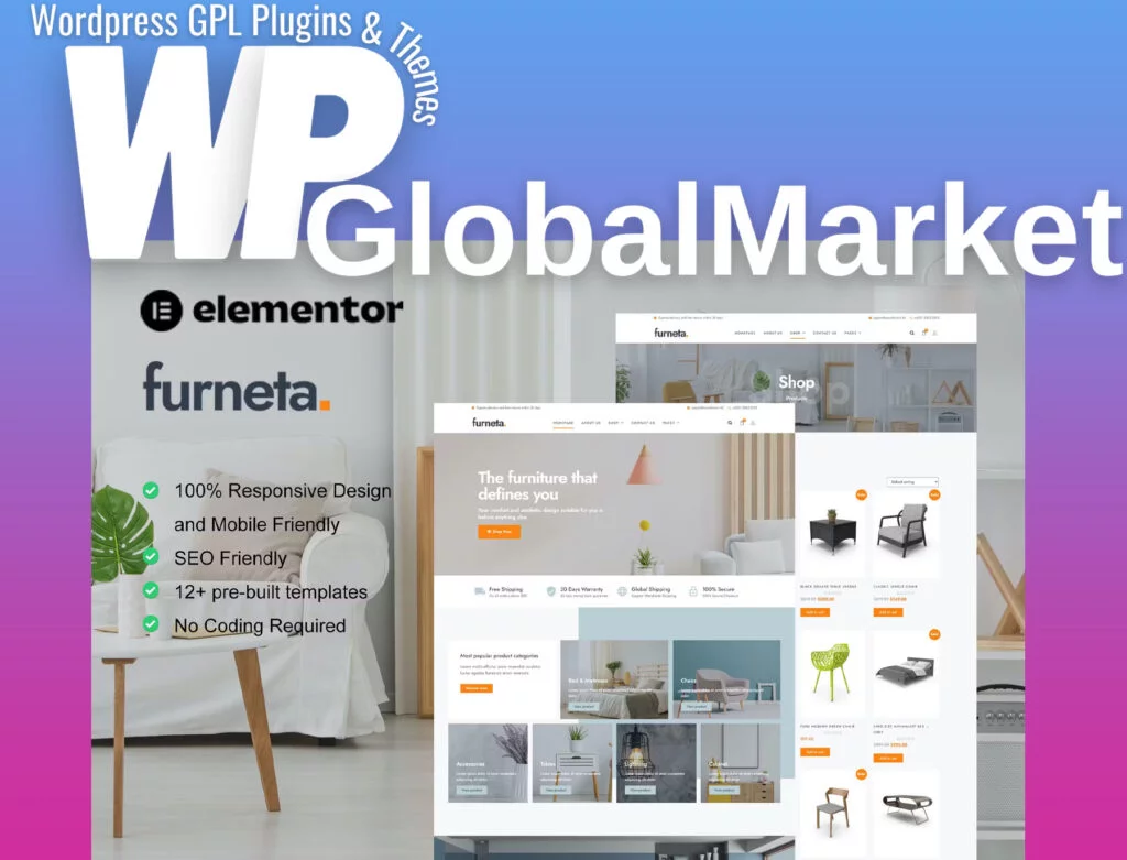 Furneta – furniture shop elementor template kit