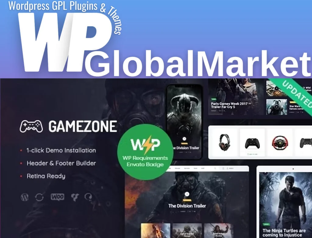 Gamezone – video gaming blog and esports store wordpress theme