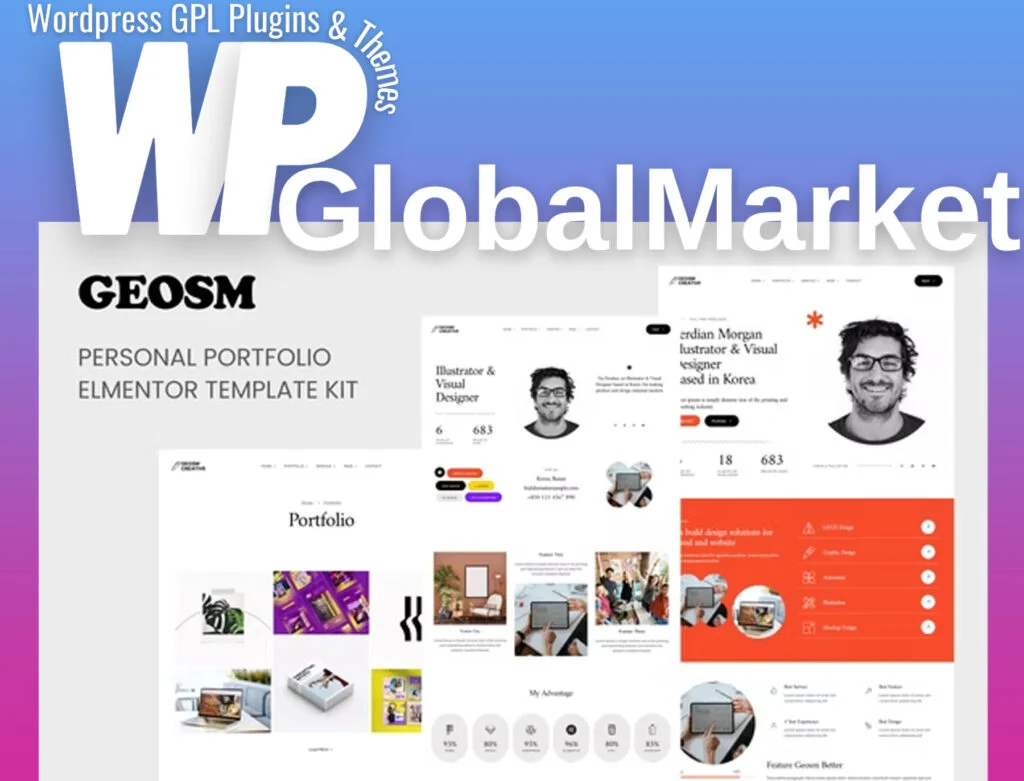 Geosm – personal portfolio elementor template kits