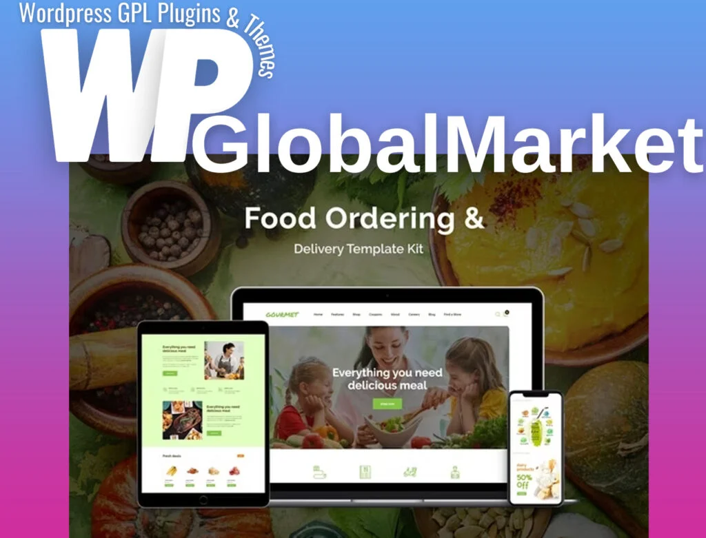 Gourmet – food ordering and delivery elementor template kit