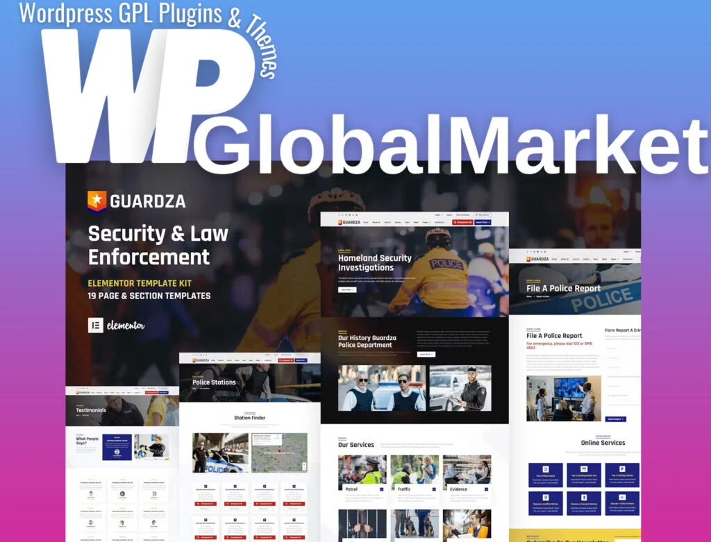 Guardza – security and law enforcement elementor template kit