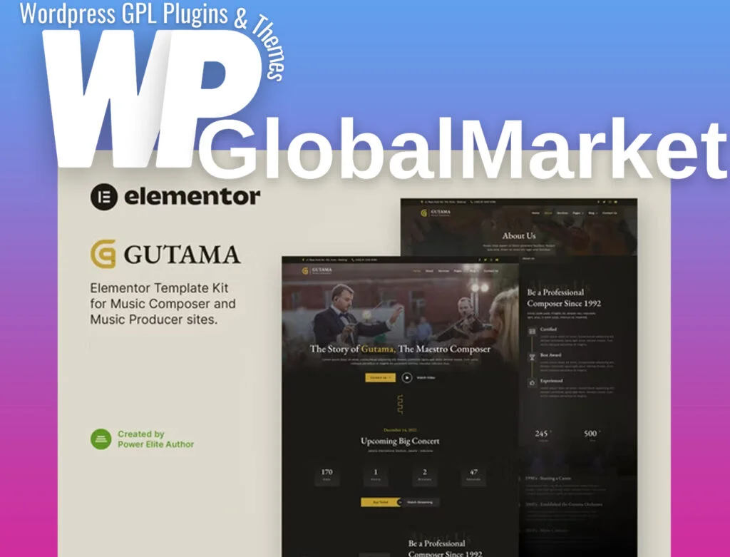 Gutama – music composer and producer elementor template kit