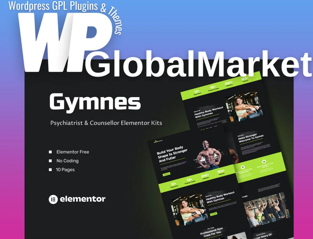 Gymnes – fiteness and gym elementor template kit