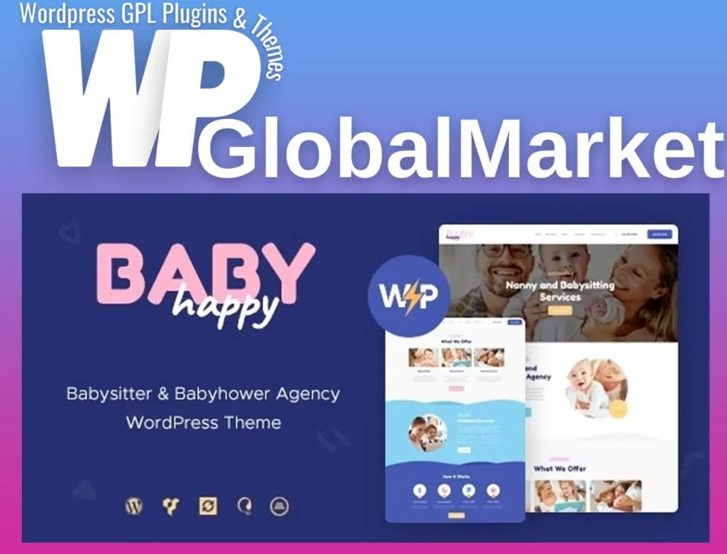 Happy baby | nanny and babysitting services wordpress theme