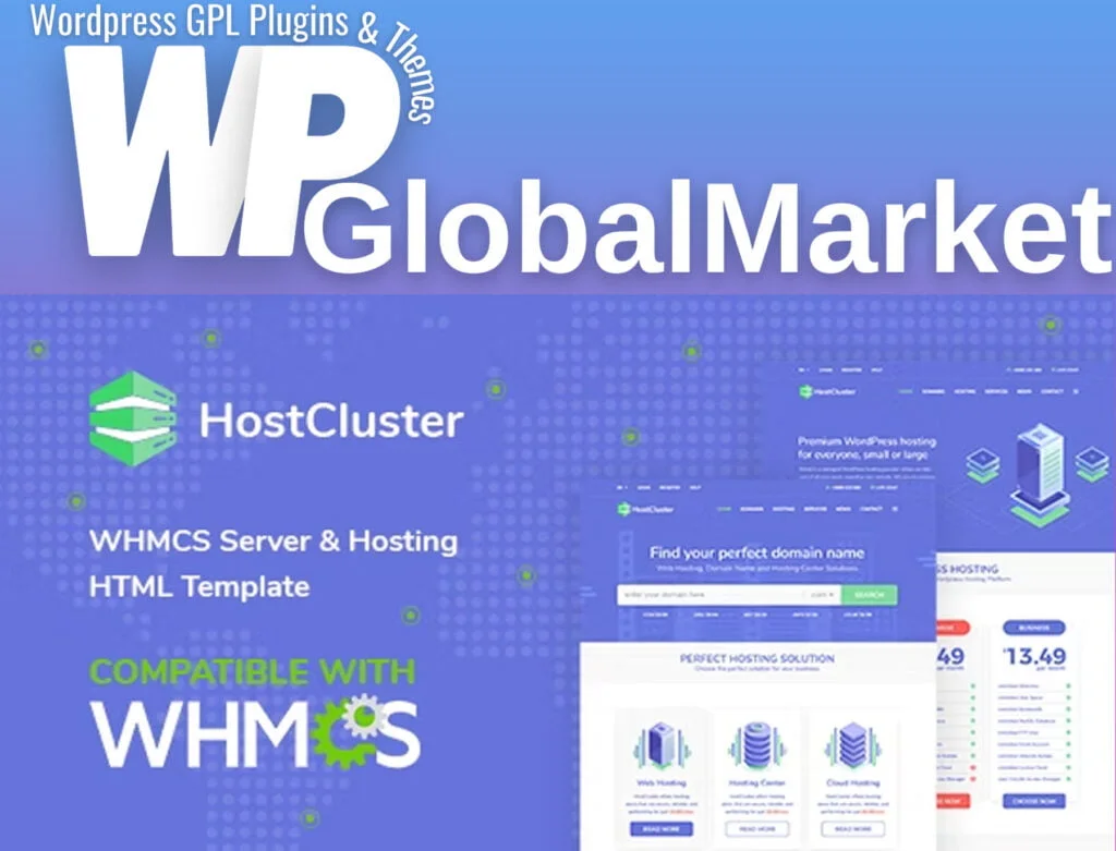 Hostcluster whmcs server & hosting theme