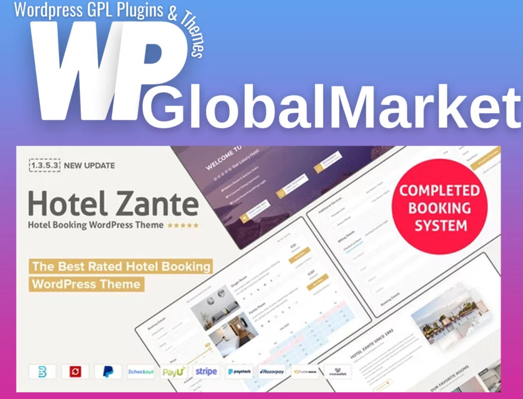 Hotel zante hotel booking theme