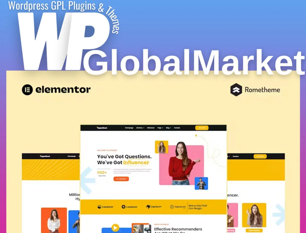 Hypebeat – influencer marketing agency elementor pro full site template kit