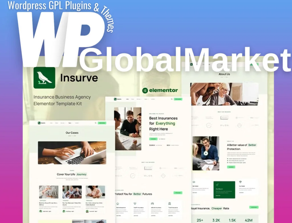 Insurve – insurance business agency elementor template kit