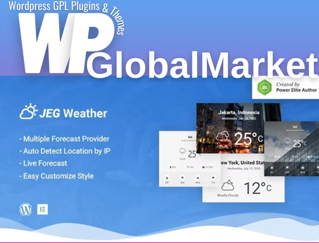 Jeg weather forecast – add-on for elementor and wpbakery