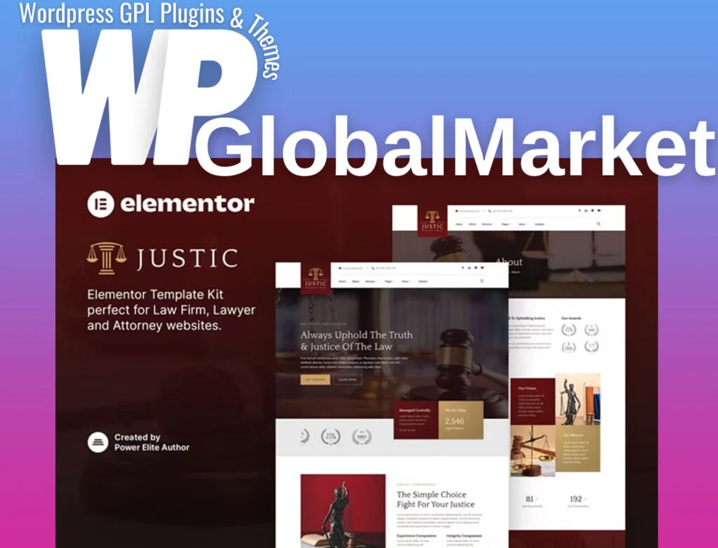 Justic – law firm & legal services elementor template kit