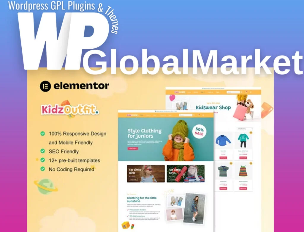 Kidzoutfit – woocommerce kids fashion shop elementor template kit