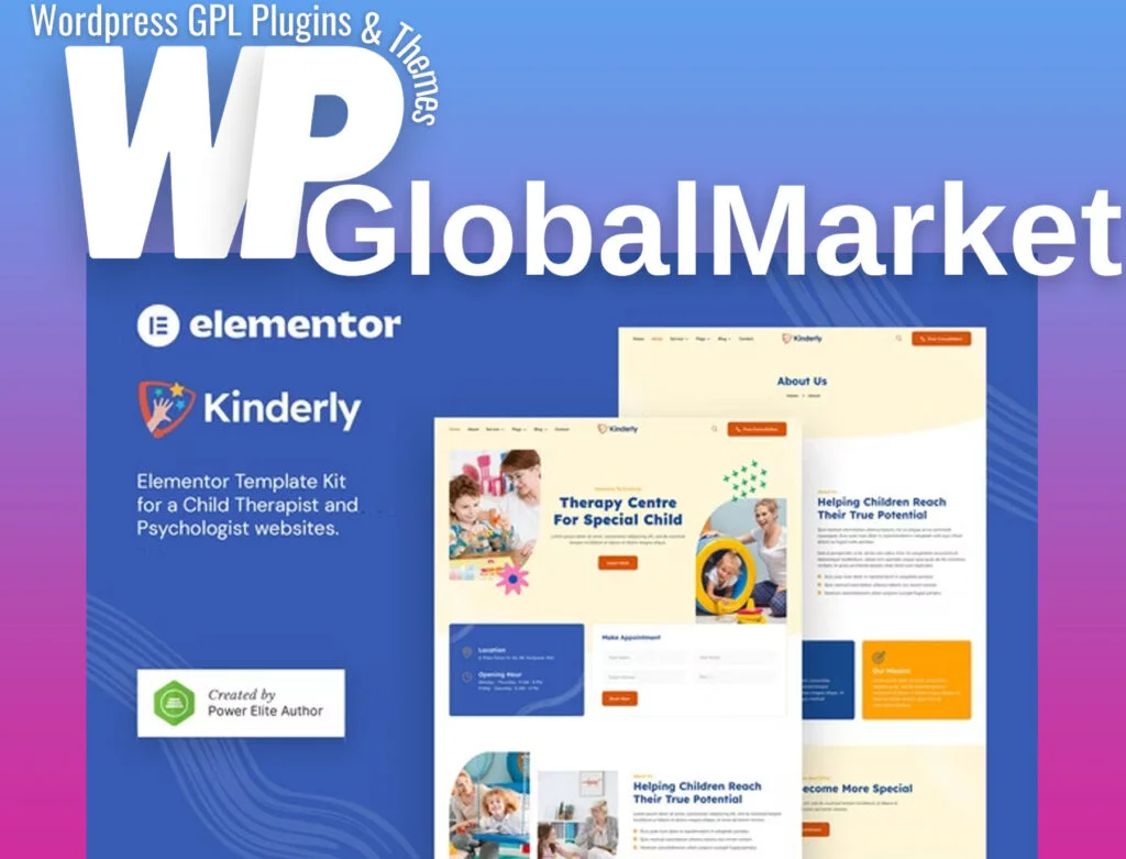 Kinderly – child therapist and psychologist elementor template kit