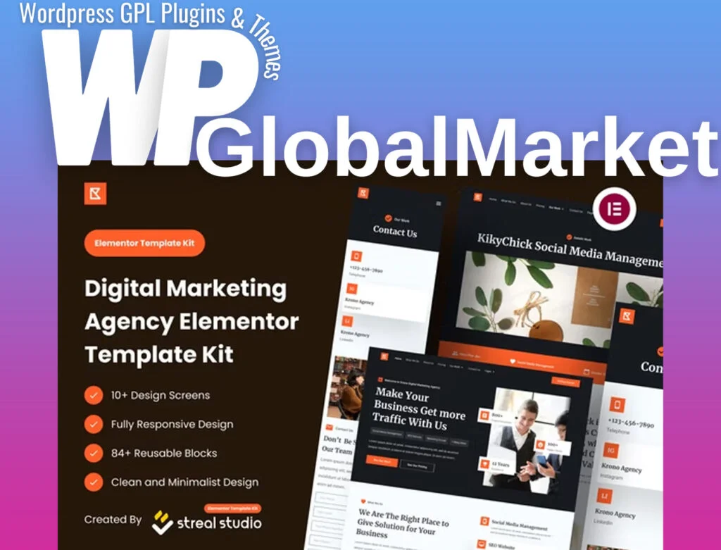 Krono – marketing agency elementor template kit