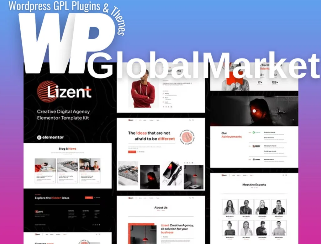 Lizent – creative digital agency elementor template kit