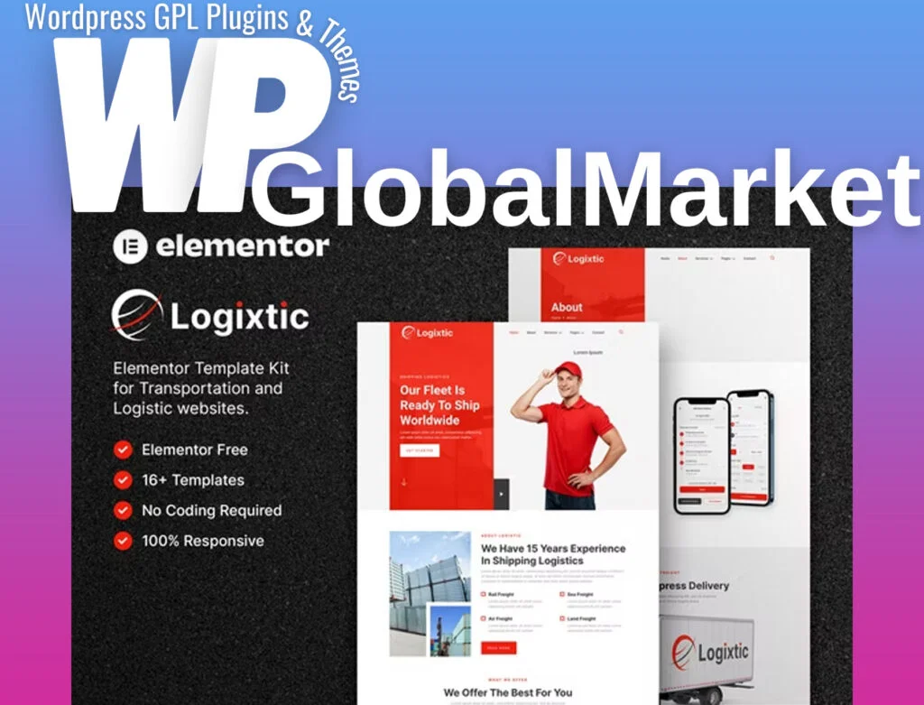 Logixtic – transportation and logistic elementor template kit