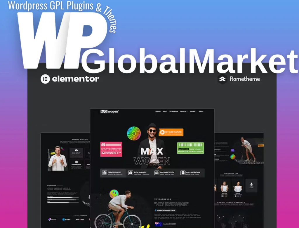 Max – content creator elementor pro full site template kit