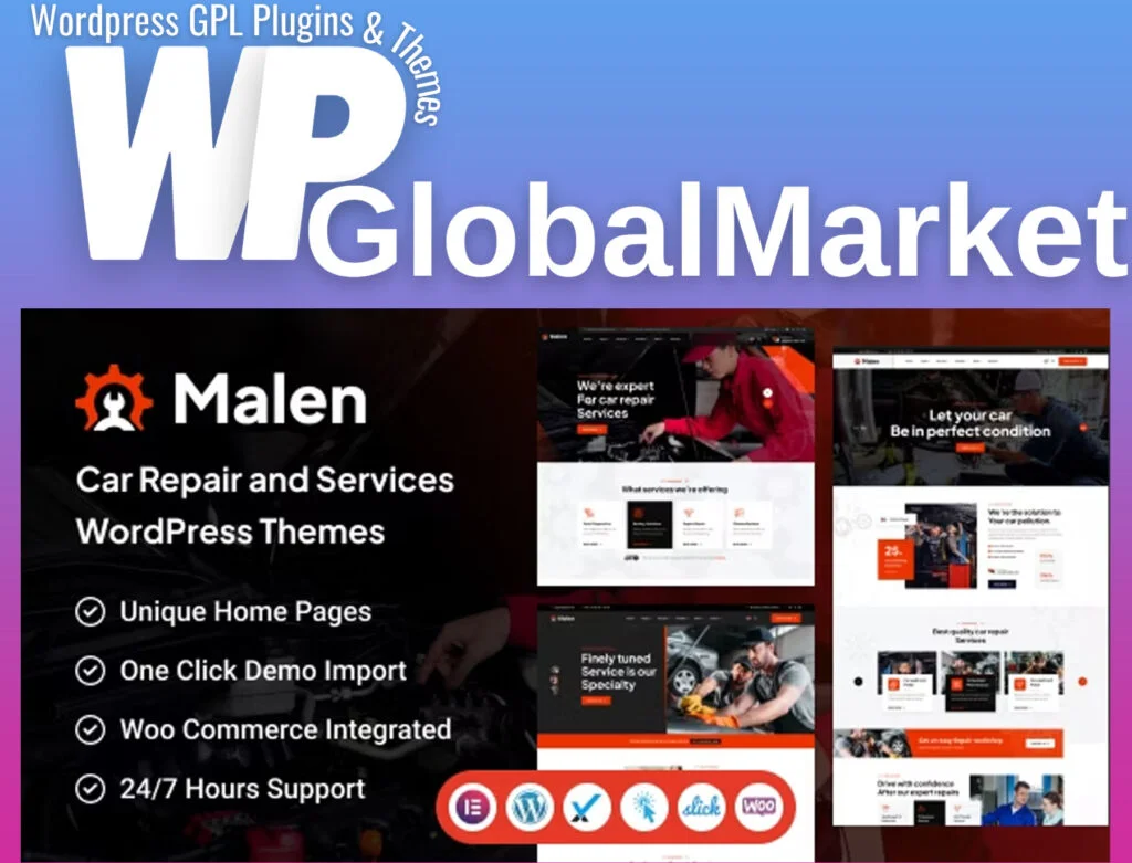 Malen – car service and repair wordpress theme