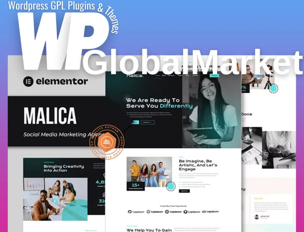 Malica – social media marketing agency elementor template kit