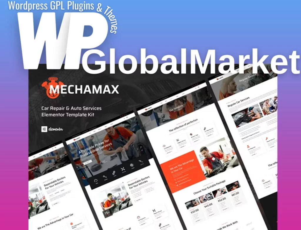 Mechamax – car repair & auto services elementor template kit