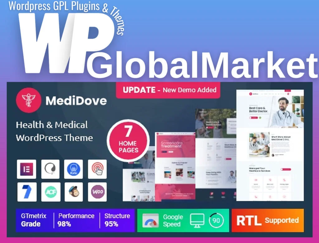 Medidove – health and medical wordpress theme + rtl