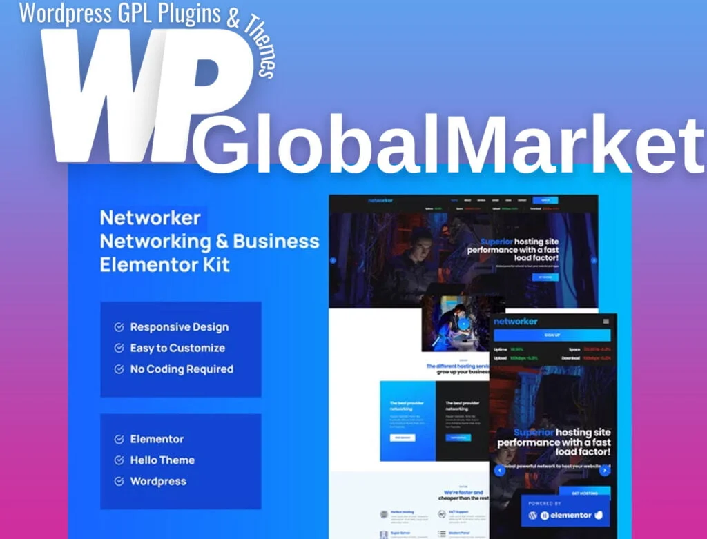 Networker – business services and hosting services elementor template kit