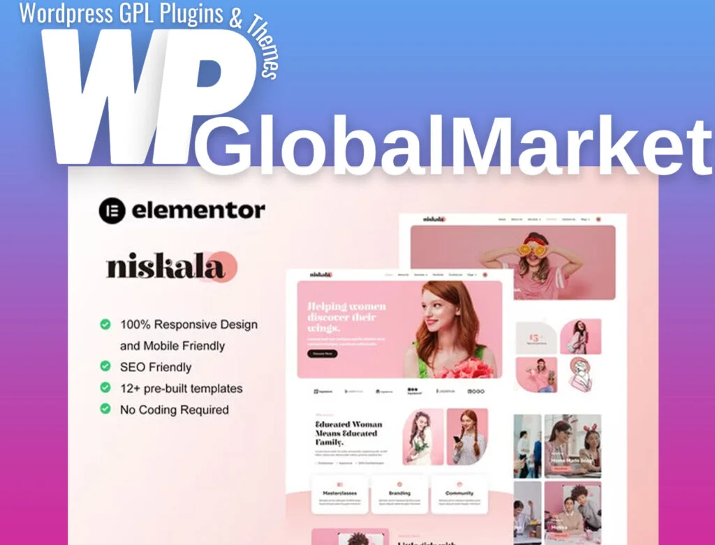 Niskala – feminine business elementor template kit not nulled