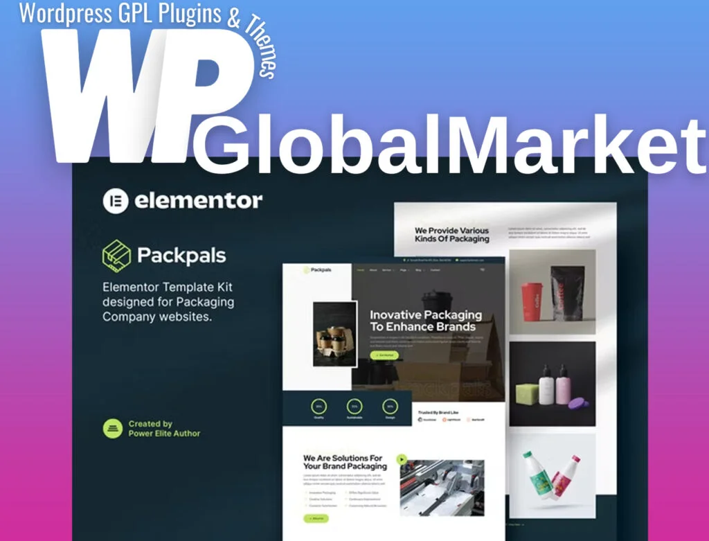 Packpals – packaging company elementor template kit