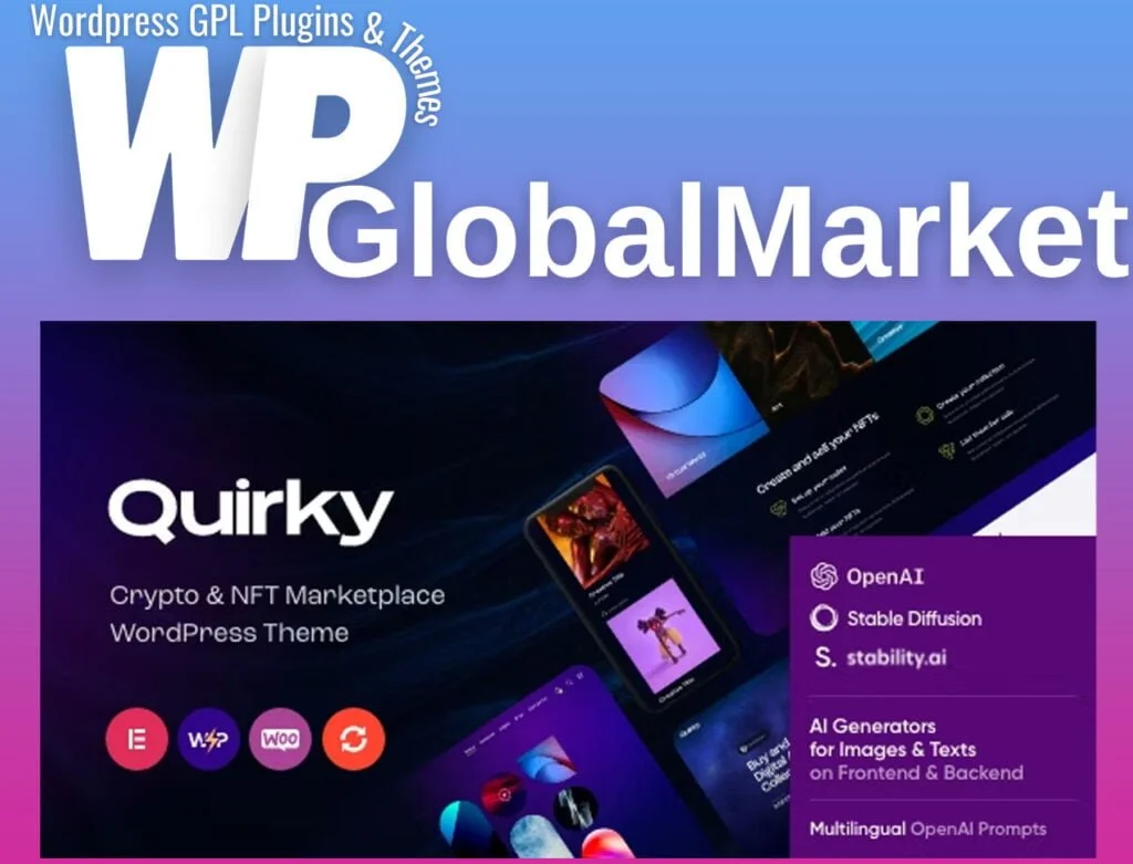 Quirky – nft, token and blockchain wcfm marketplace wordpress theme