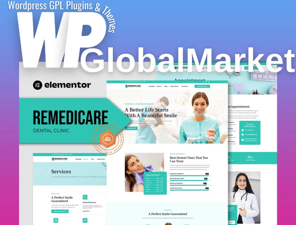 Remedicare – dentist and dental clinic template kit