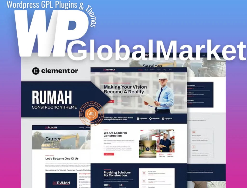 Rumah – construction theme elementor template kit