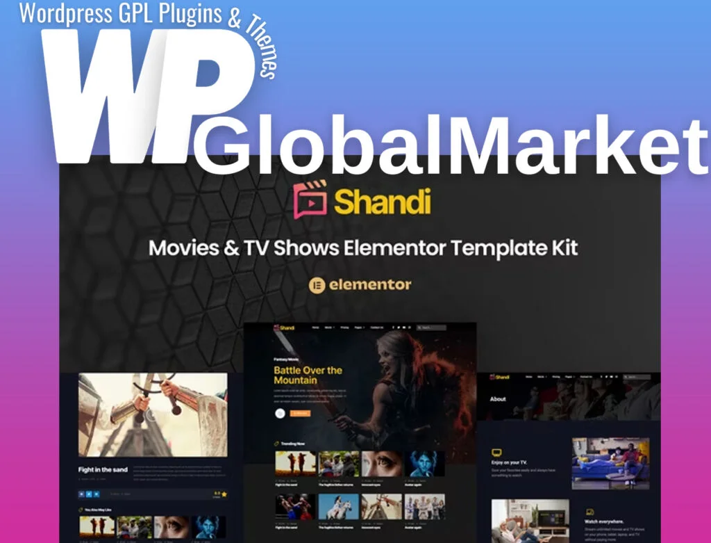 Shandi – movies and tv shows elementor template kit