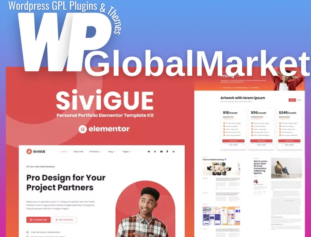 Sivigue – personal portfolio elementor template kit