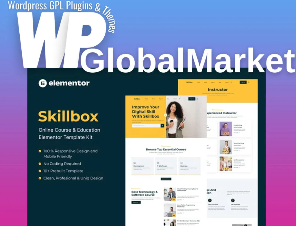 Skillbox – online course and education elementor template kit