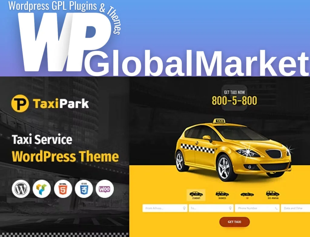 Taxipark – taxi cab service company wordpress theme