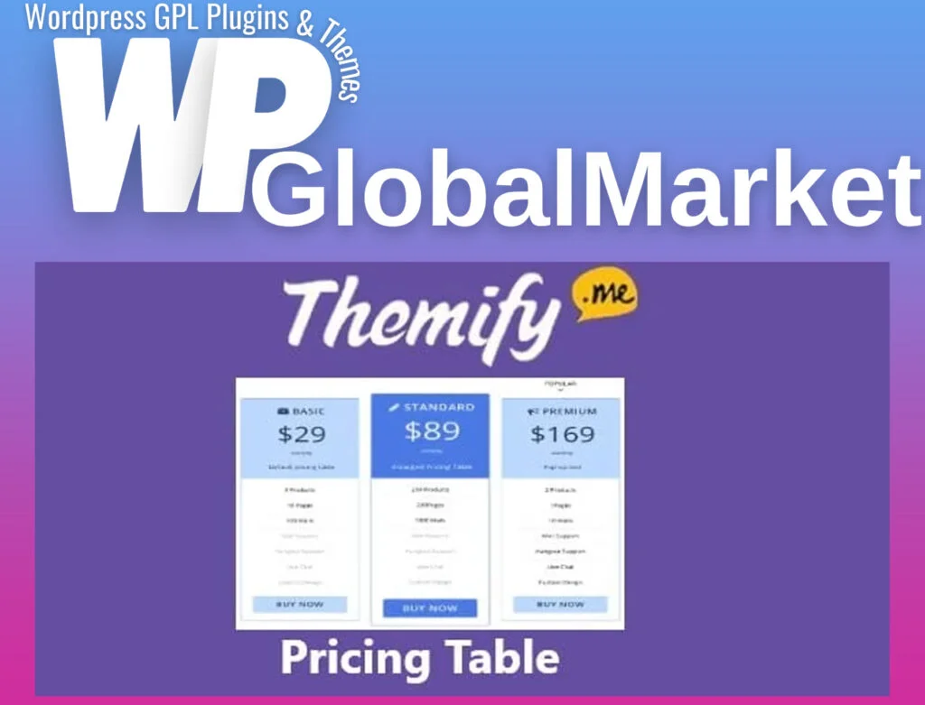 Themify builder pricing table