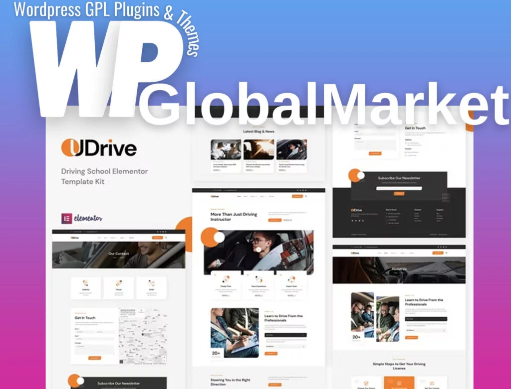 Udrive – driving school elementor template kit