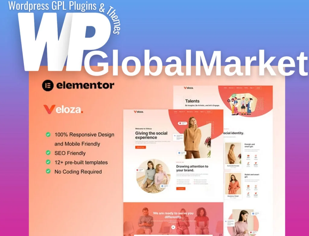 Veloza – influencer & talent agency elementor template kit