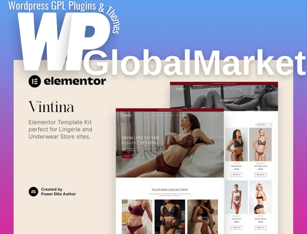 Vintina – lingerie and underwear store elementor template kit