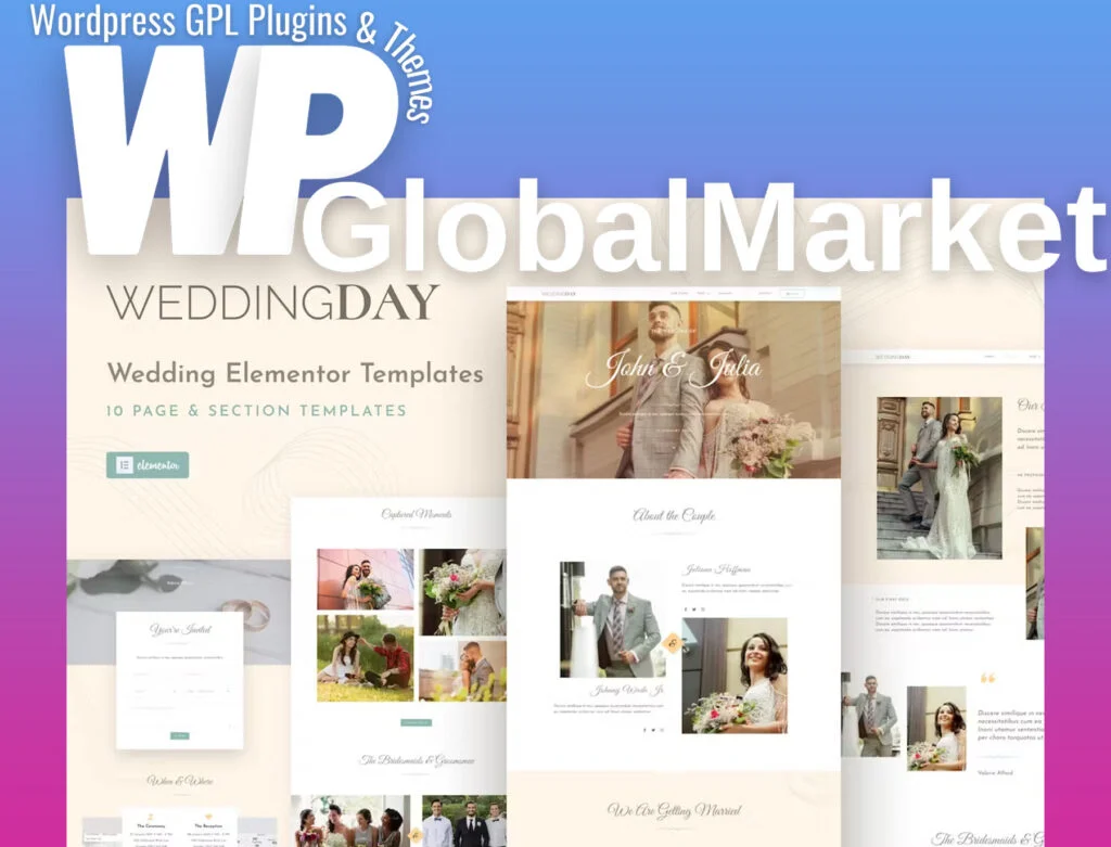 Weddingkit – invite and gallery event elementor template kit