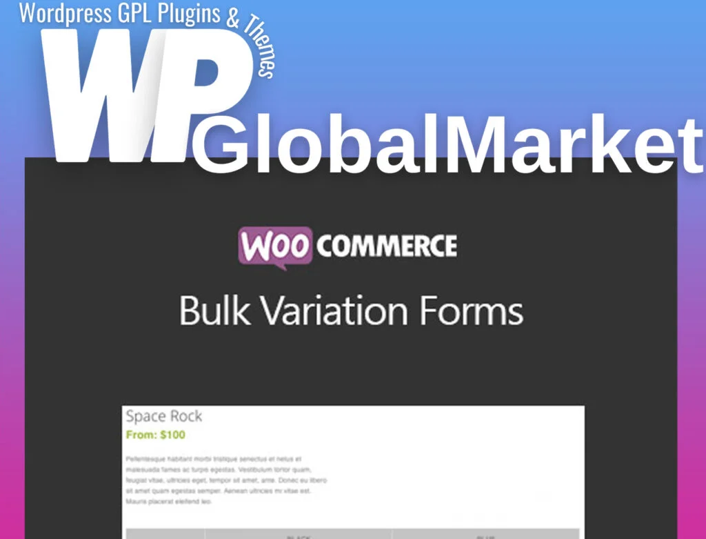 Woocommerce bulk variation forms