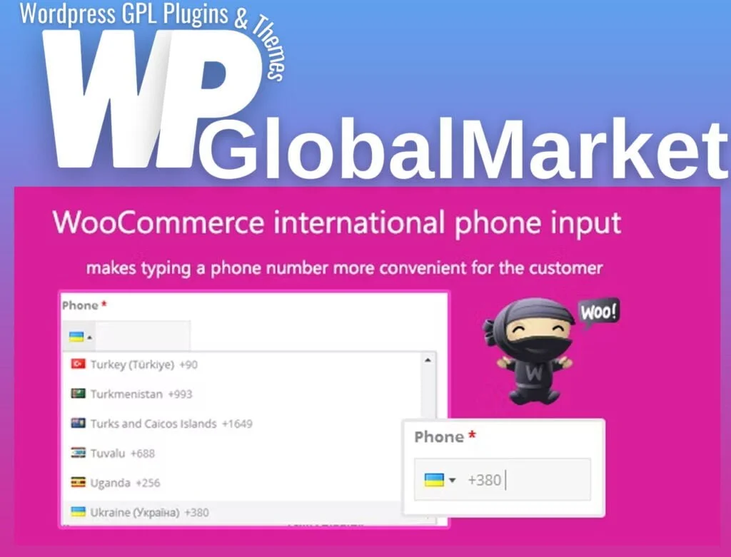 Woocommerce international phone input